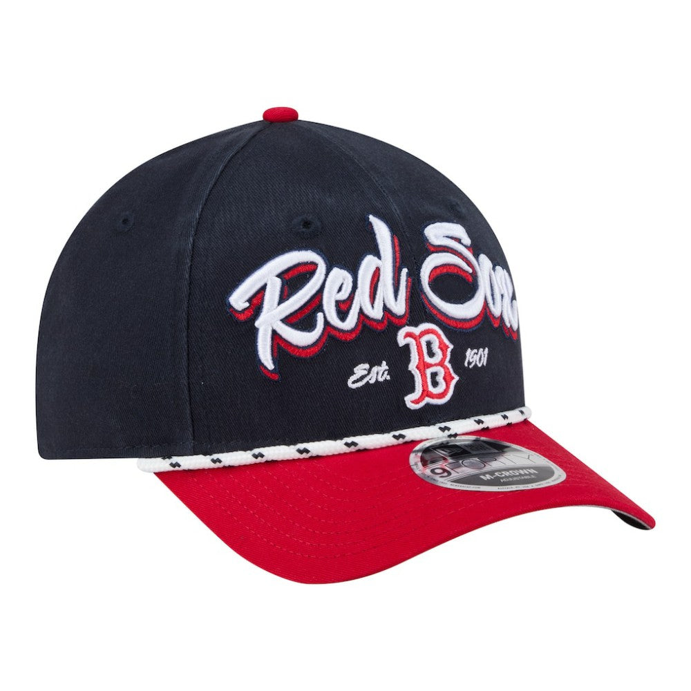 Boston Red Sox Team Loyal 9FORTY M-Crown Adjustable Hat - Navy/Red | New Era