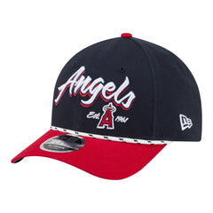 Los Angeles Angels Team Loyal 9FORTY M-Crown Adjustable Hat - Navy/Red | New Era