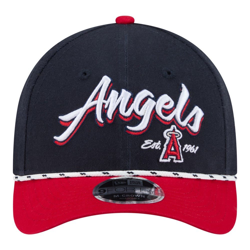 Los Angeles Angels Team Loyal 9FORTY M-Crown Adjustable Hat - Navy/Red | New Era