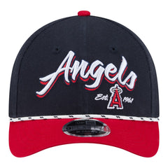 Los Angeles Angels Team Loyal 9FORTY M-Crown Adjustable Hat - Navy/Red | New Era