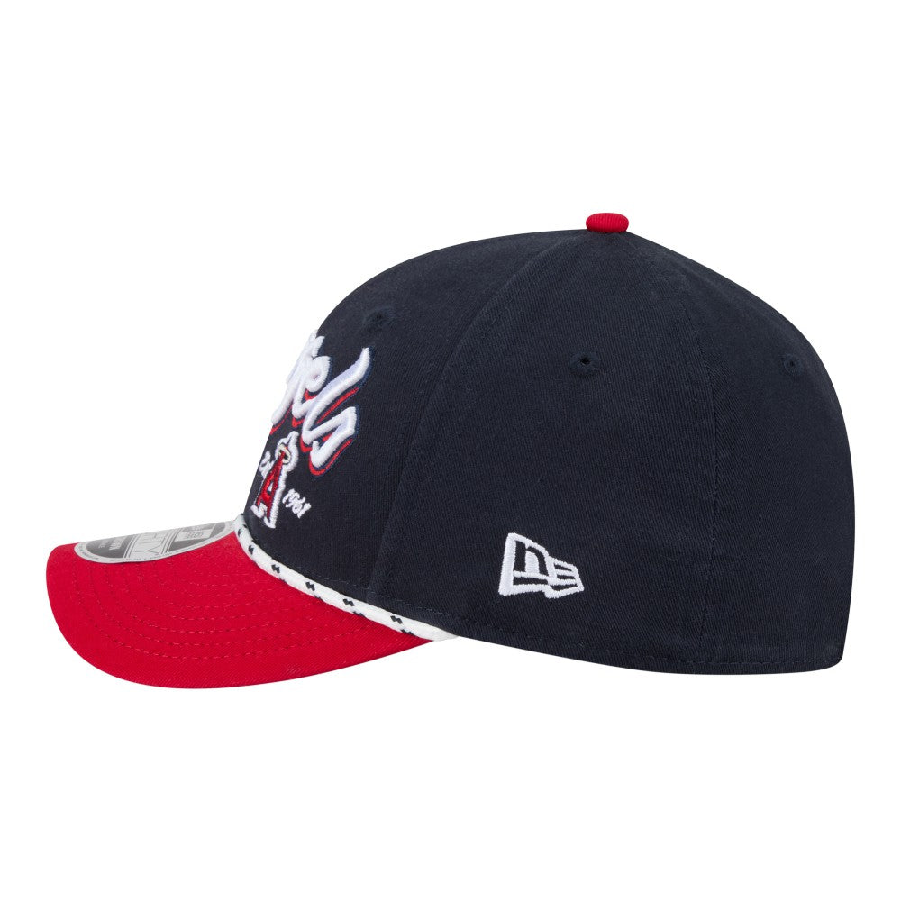 Los Angeles Angels Team Loyal 9FORTY M-Crown Adjustable Hat - Navy/Red | New Era