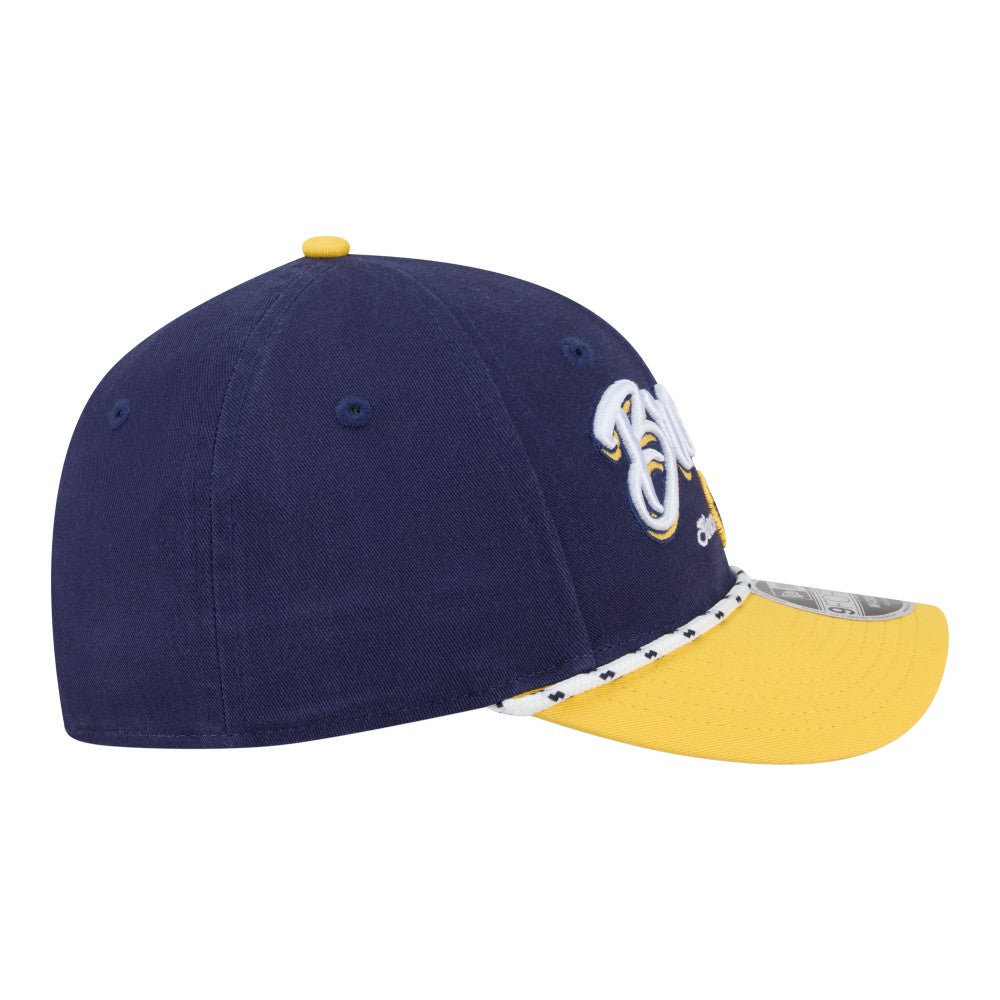 Milwaukee Brewers Team Loyal 9FORTY M-Crown Adjustable Hat - Navy/Gold | New Era