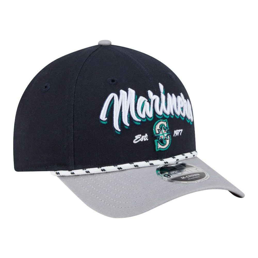 Seattle Mariners Team Loyal 9FORTY M-Crown Adjustable Hat - Navy/Gray | New Era