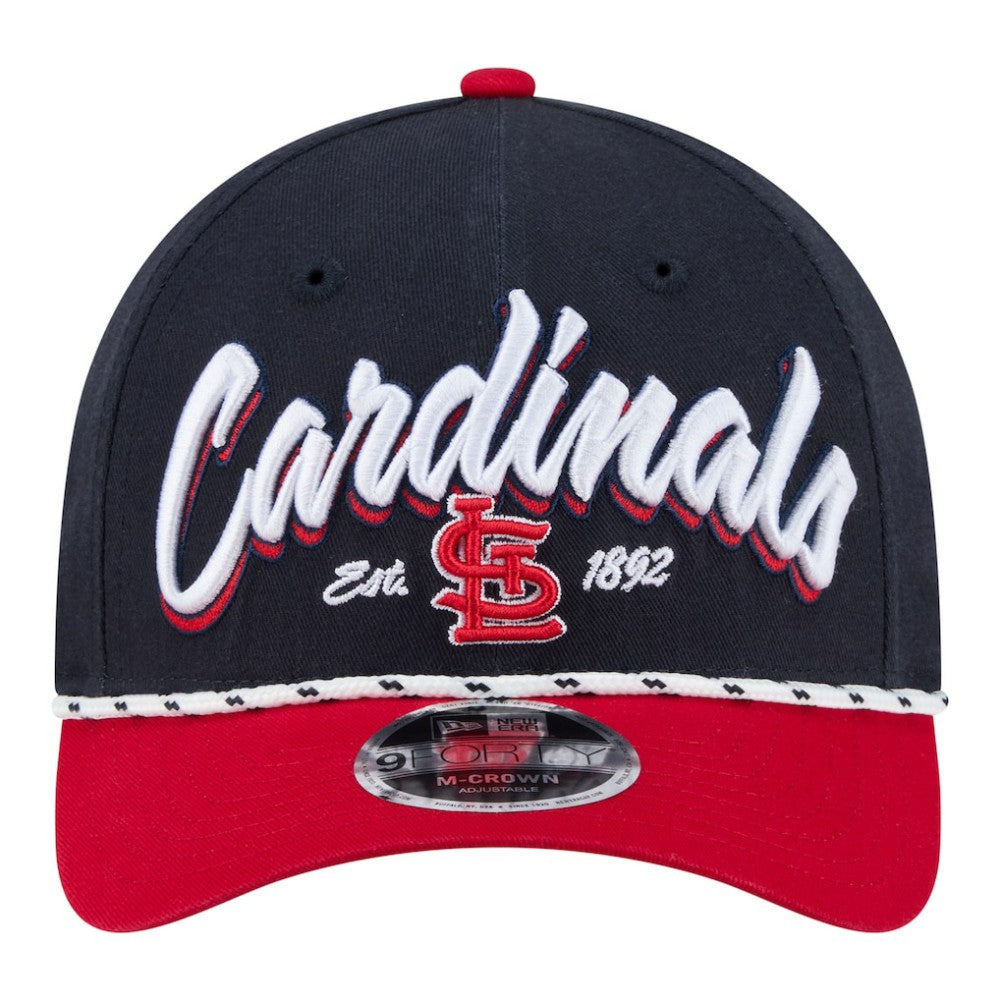 St. Louis Cardinals Team Loyal 9FORTY M-Crown Adjustable Hat - Navy/Red | New Era