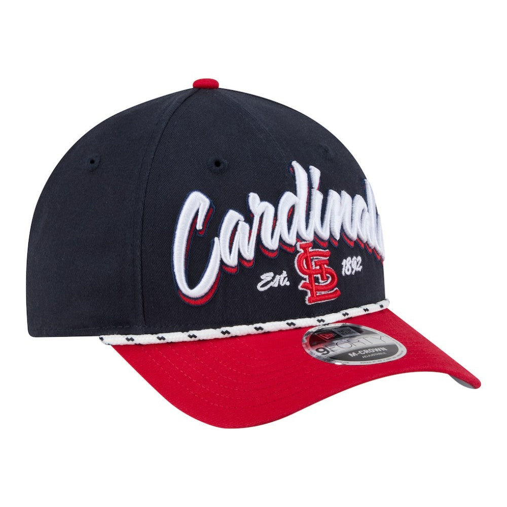 St. Louis Cardinals Team Loyal 9FORTY M-Crown Adjustable Hat - Navy/Red | New Era