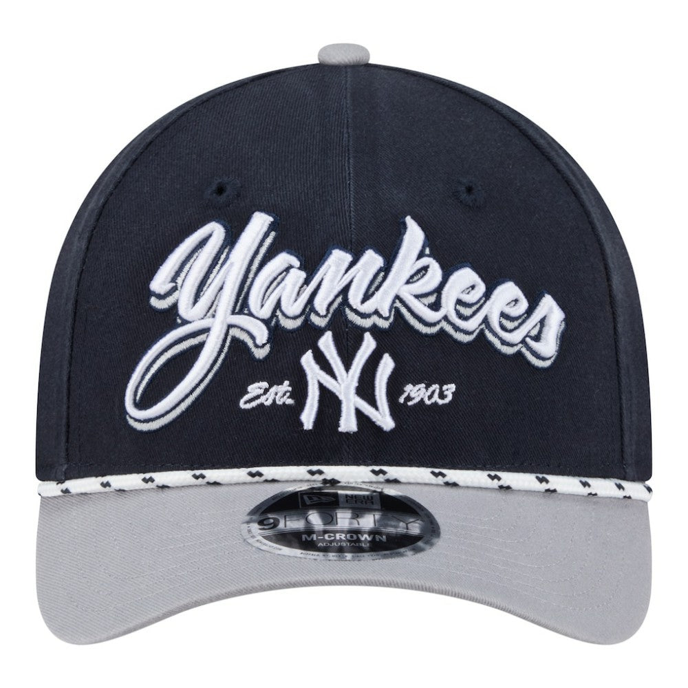 New York Yankees Team Loyal 9FORTY M-Crown Adjustable Hat - Navy/Gray | New Era