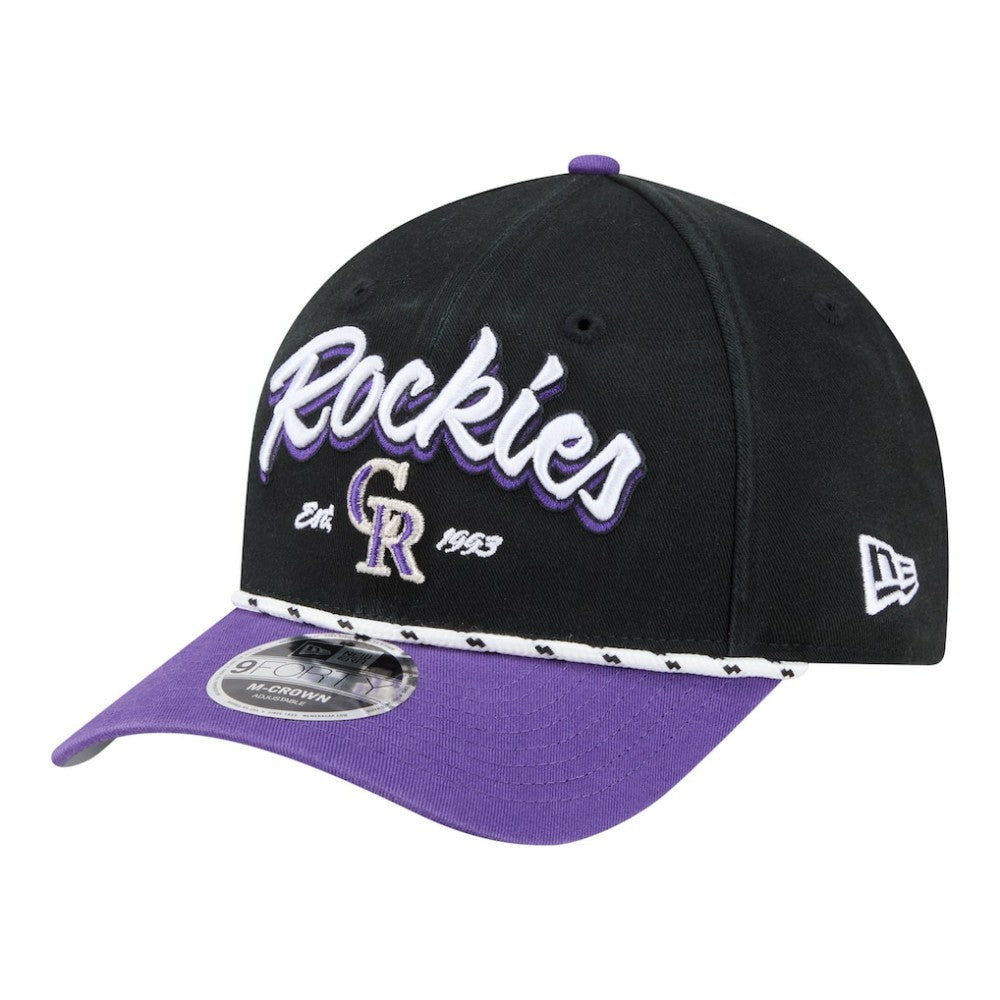 Colorado Rockies Team Loyal 9FORTY M-Crown Adjustable Hat - Black/Purple | New Era
