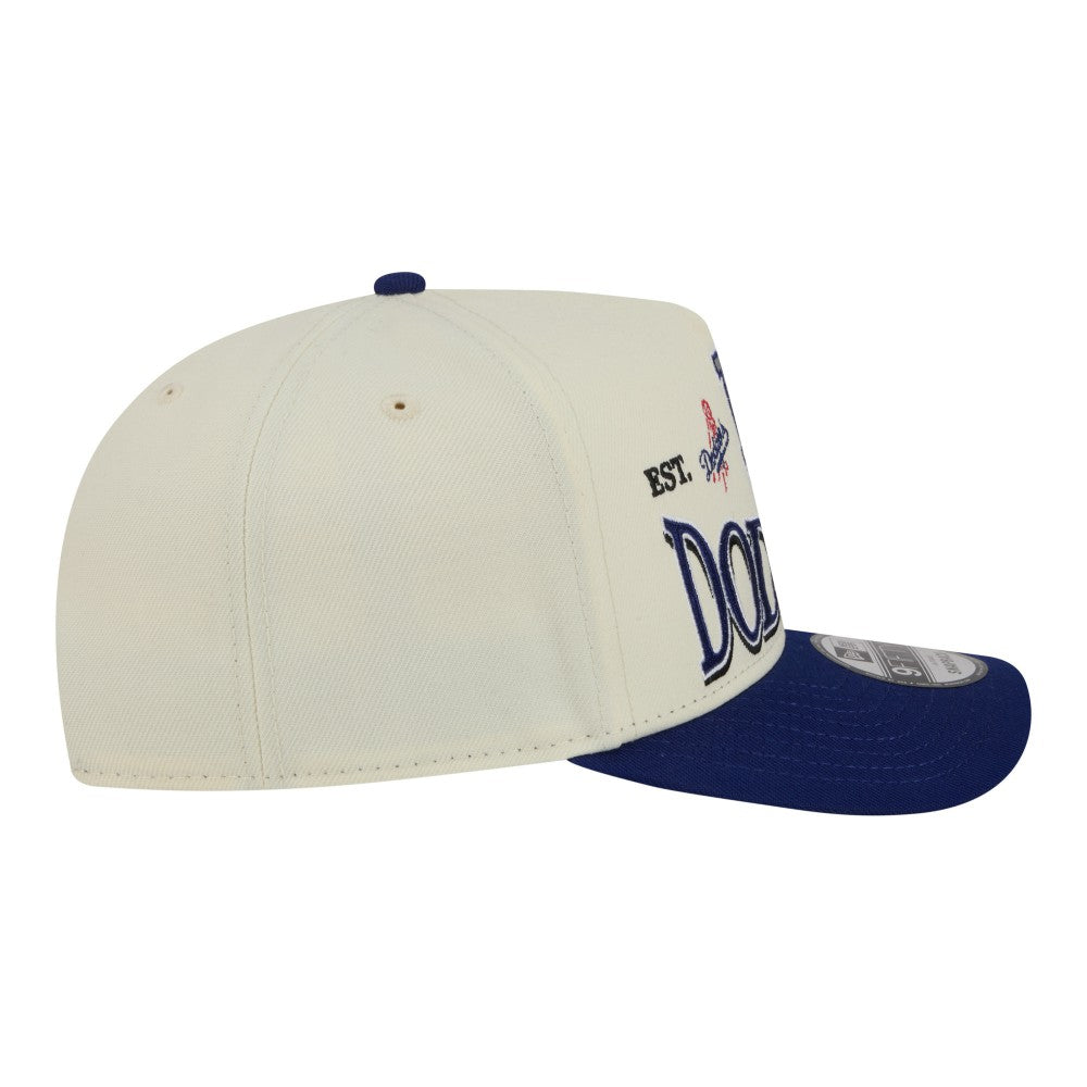 Los Angeles Dodgers Throwback Tri-Hit A-Frame 9FIFTY Adjustable Hat - Cream | New Era