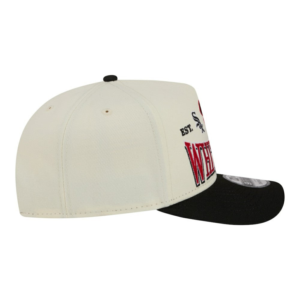 Chicago White Sox Throwback Tri-Hit A-Frame 9FIFTY Adjustable Hat - Cream | New Era