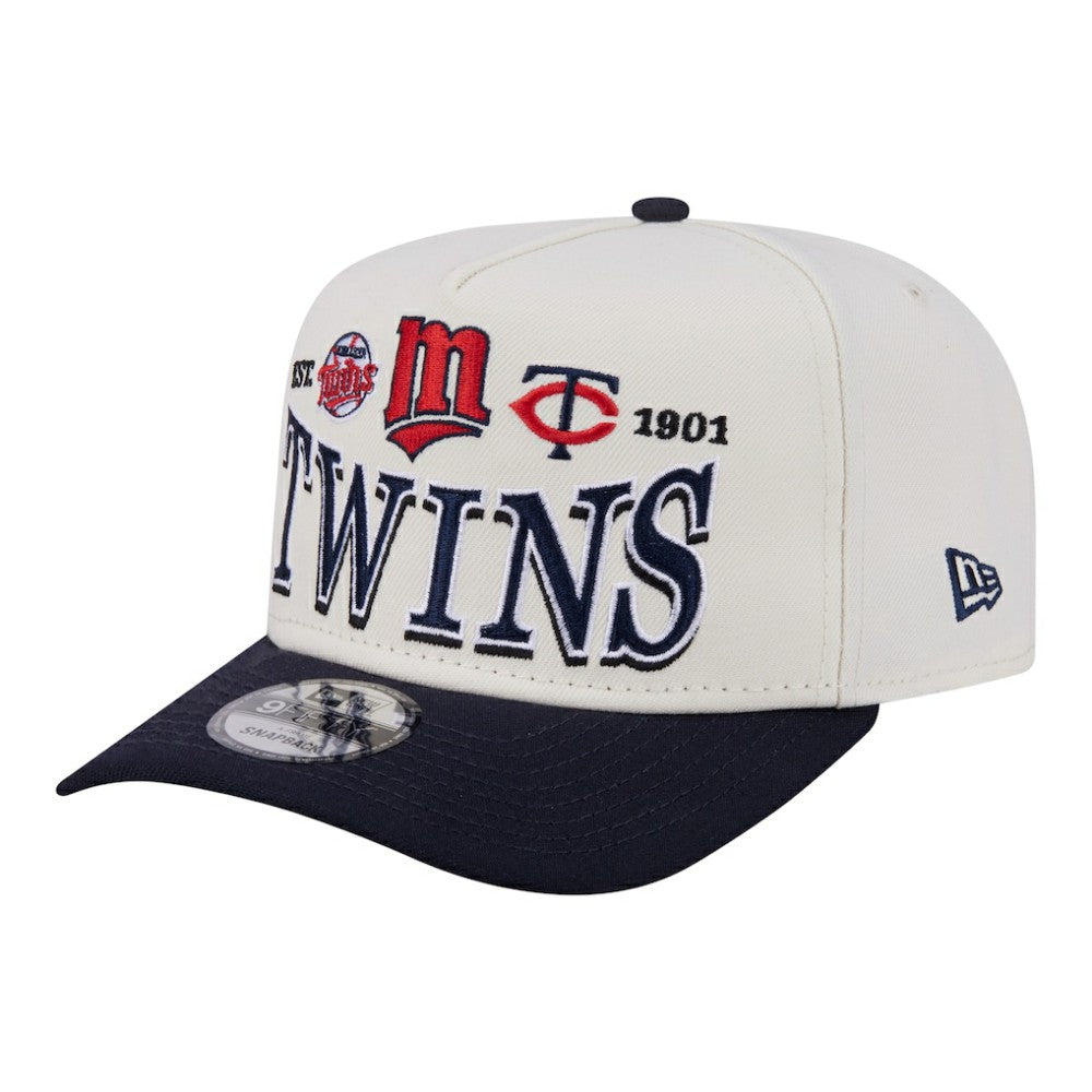 Minnesota Twins Throwback Tri-Hit A-Frame 9FIFTY Adjustable Hat - Cream | New Era