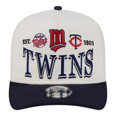 Minnesota Twins Throwback Tri-Hit A-Frame 9FIFTY Adjustable Hat - Cream | New Era