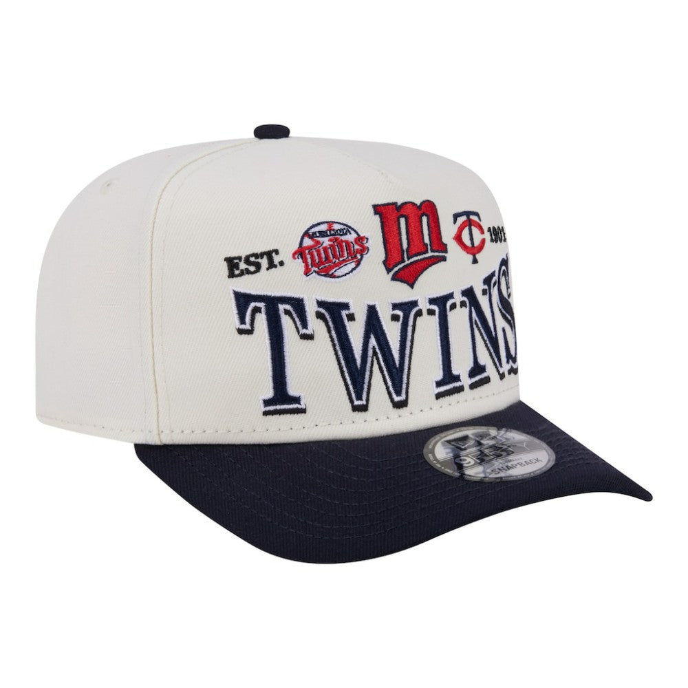 Minnesota Twins Throwback Tri-Hit A-Frame 9FIFTY Adjustable Hat - Cream | New Era