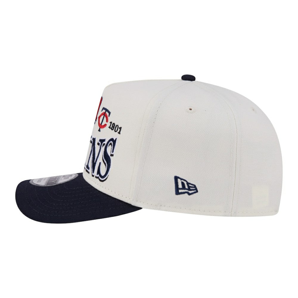 Minnesota Twins Throwback Tri-Hit A-Frame 9FIFTY Adjustable Hat - Cream | New Era