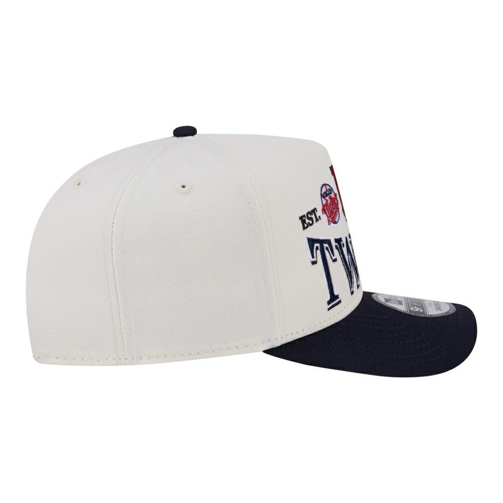Minnesota Twins Throwback Tri-Hit A-Frame 9FIFTY Adjustable Hat - Cream | New Era