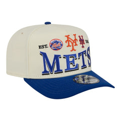 New York Mets Throwback Tri-Hit A-Frame 9FIFTY Adjustable Hat - Cream | New Era