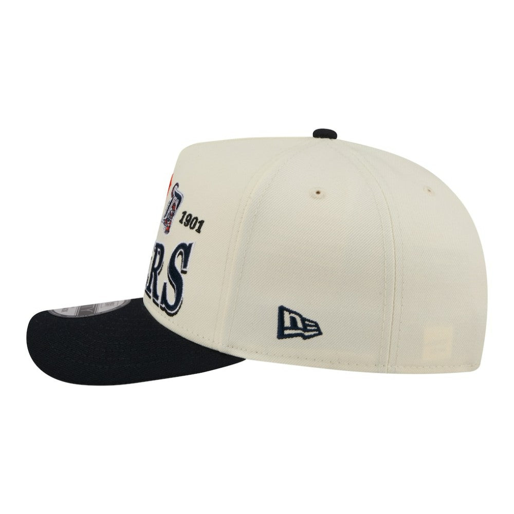 Detroit Tigers Throwback Tri-Hit A-Frame 9FIFTY Adjustable Hat - Cream | New Era