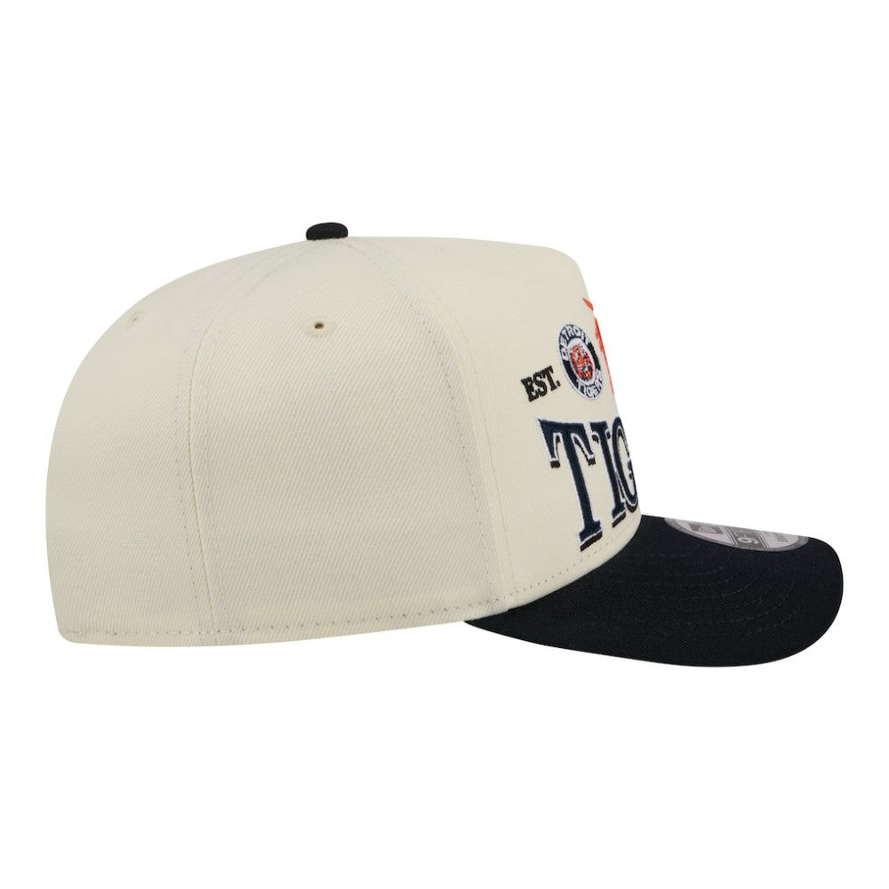 Detroit Tigers Throwback Tri-Hit A-Frame 9FIFTY Adjustable Hat - Cream | New Era