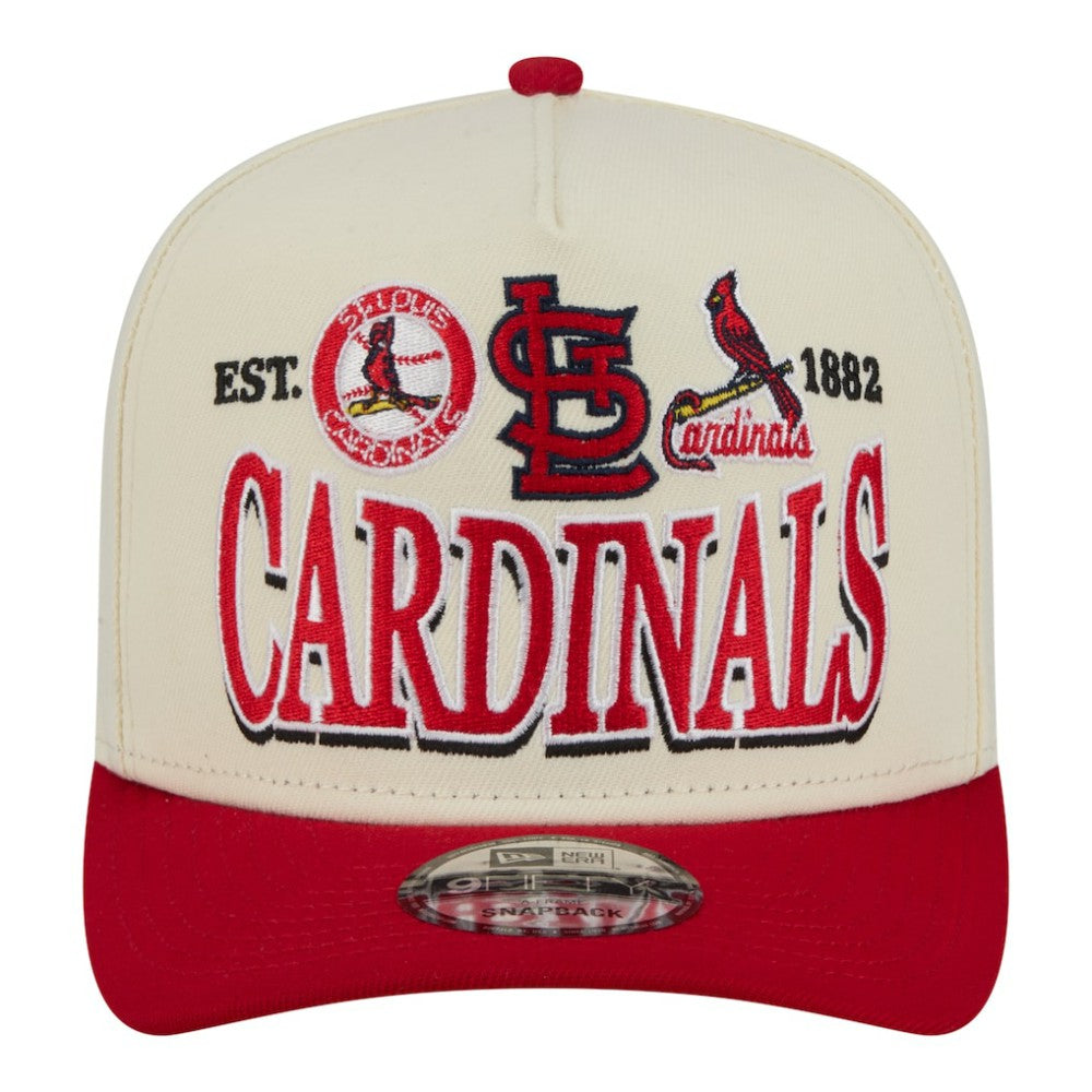 St. Louis Cardinals Throwback Tri-Hit A-Frame 9FIFTY Adjustable Hat - Cream | New Era