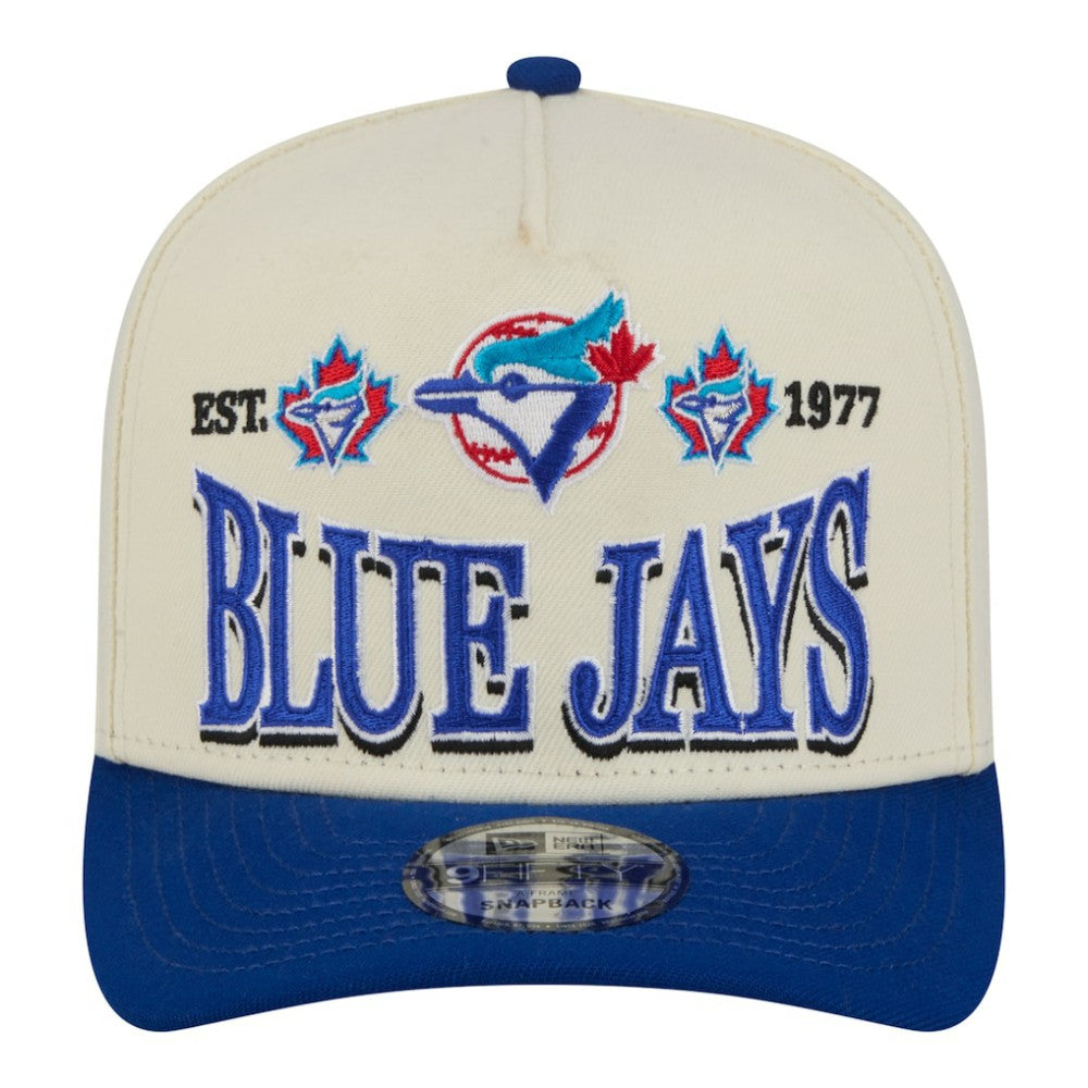 Toronto Blue Jays Throwback Tri-Hit A-Frame 9FIFTY Adjustable Hat - Cream | New Era
