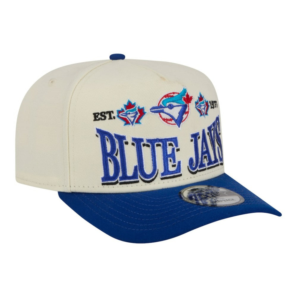 Toronto Blue Jays Throwback Tri-Hit A-Frame 9FIFTY Adjustable Hat - Cream | New Era