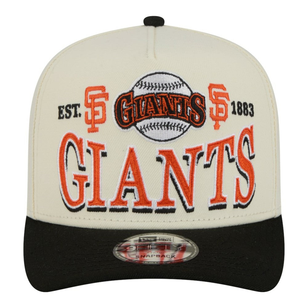 San Francisco Giants Throwback Tri-Hit A-Frame 9FIFTY Adjustable Hat - Cream | New Era