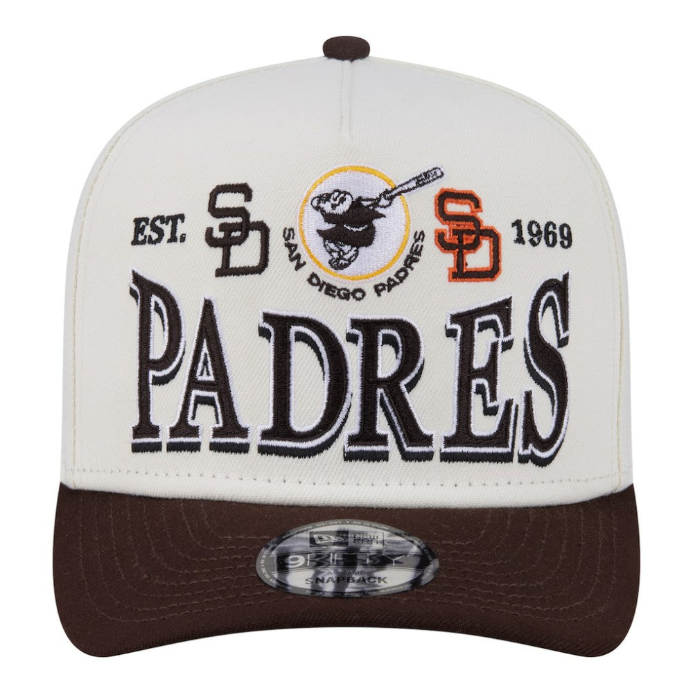 San Diego Padres Throwback Tri-Hit A-Frame 9FIFTY Adjustable Hat - Cream | New Era