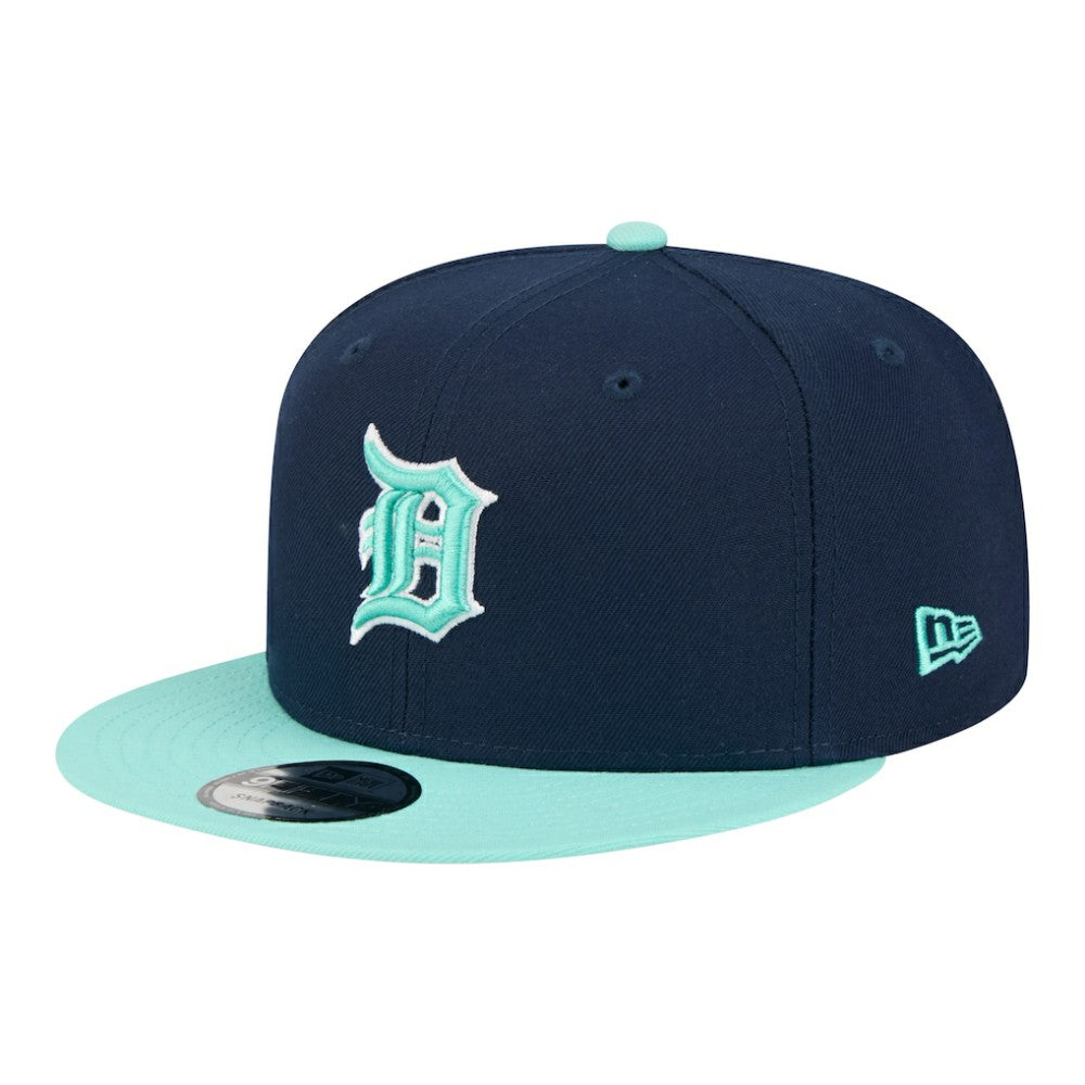 Detroit Tigers 2-Tone Color Pack 9FIFTY Snapback Hat - Navy/Turquoise | New Era