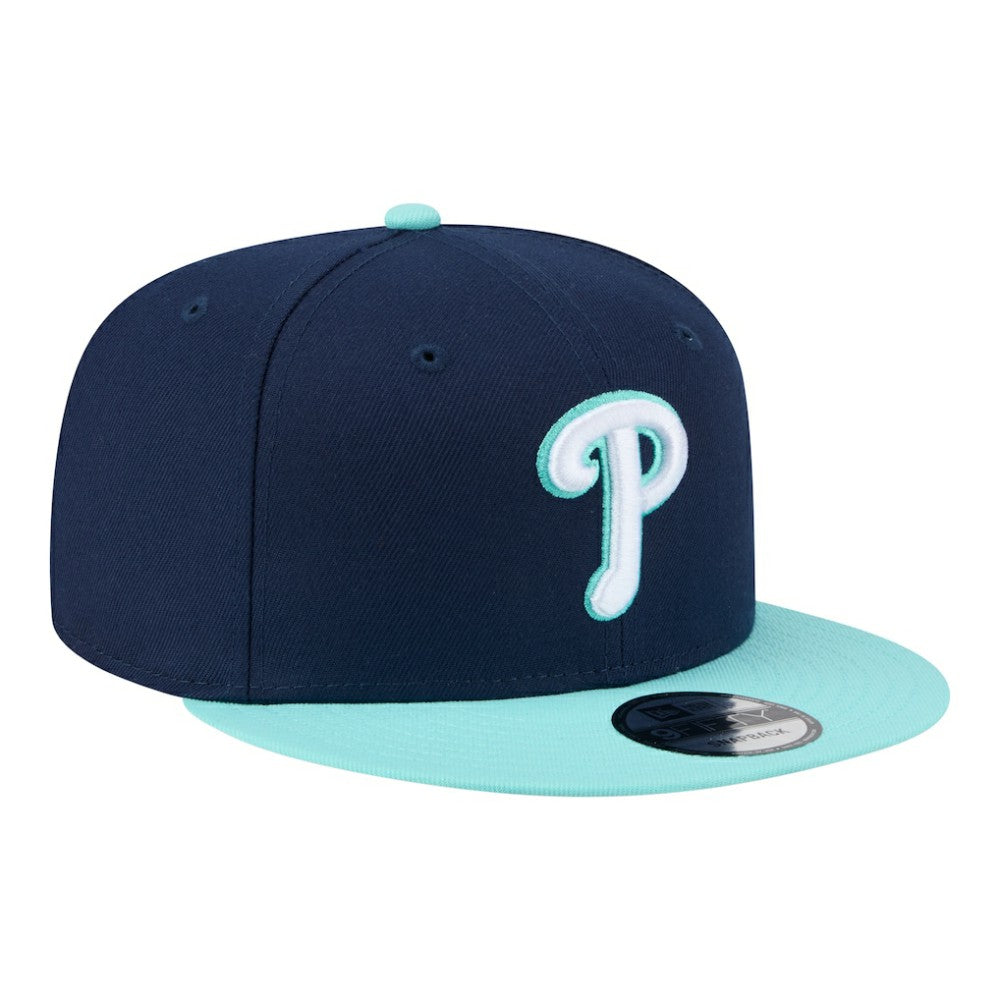 Philadelphia Phillies Two-Tone Color Pack 9FIFTY Snapback Hat - Navy/Turquoise | New Era