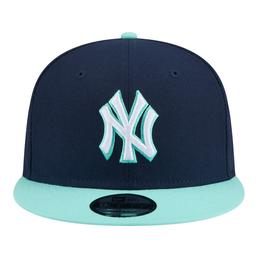 New York Yankees Two-Tone Color Pack 9FIFTY Snapback Hat - Navy/Turquoise | New Era