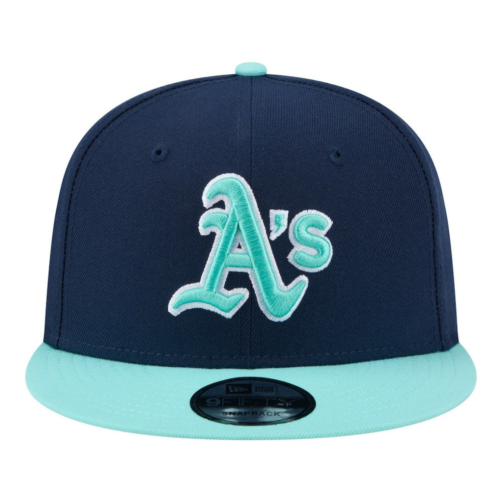 Athletics Two-Tone Color Pack 9FIFTY Snapback Hat - Navy/Turquoise | New Era