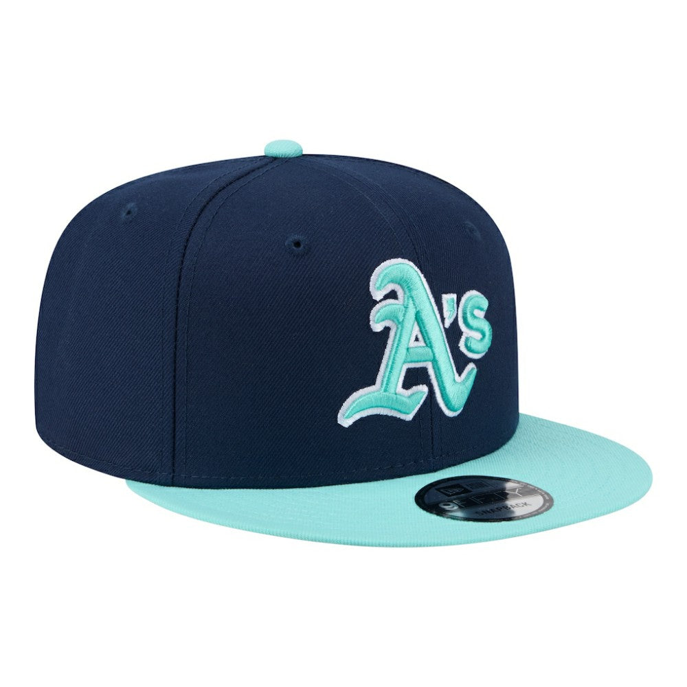 Athletics Two-Tone Color Pack 9FIFTY Snapback Hat - Navy/Turquoise | New Era