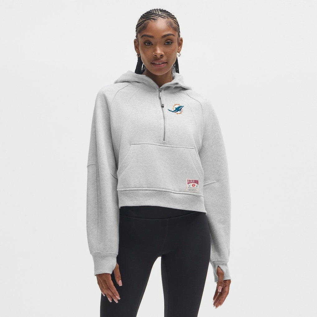 Miami Dolphins lululemon Women's Scuba Oversized Half-Zip Hoodie - Heathered Core Ultra Light Grey outlet
