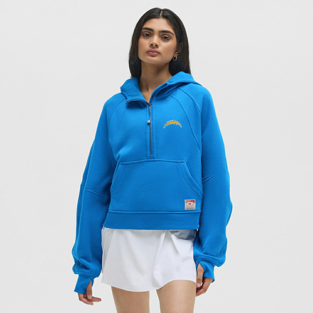 Los Angeles Chargers lululemon Women's Scuba Oversized Half-Zip Hoodie - Beaming Blue for sale