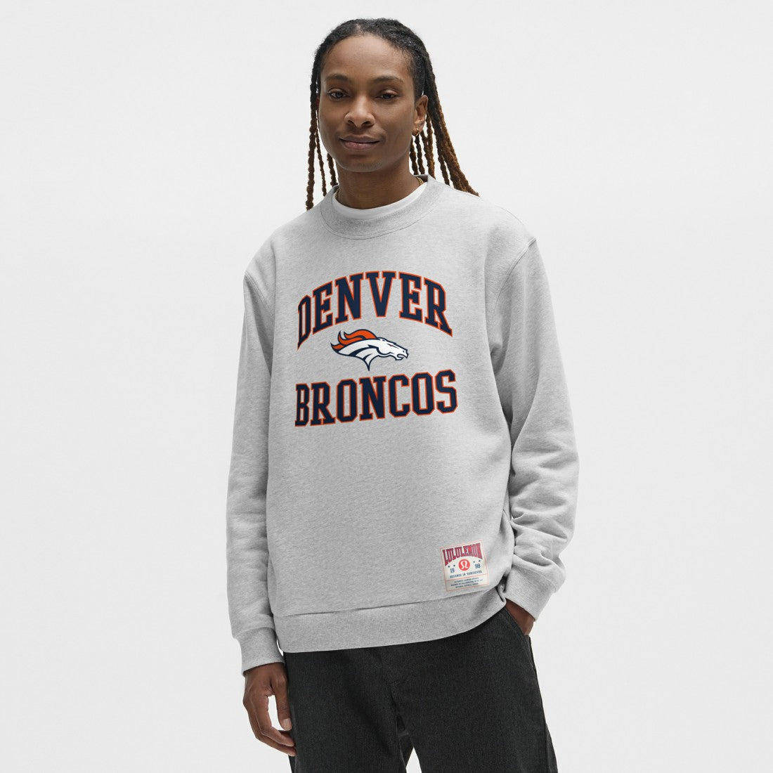 Denver Broncos lululemon Steady State Sweatshirt - Heathered Silver Drop discount