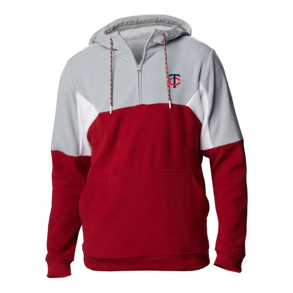 Minnesota Twins Men's Lodge Fleece Quarter-Zip Hoodie - Red | Columbia