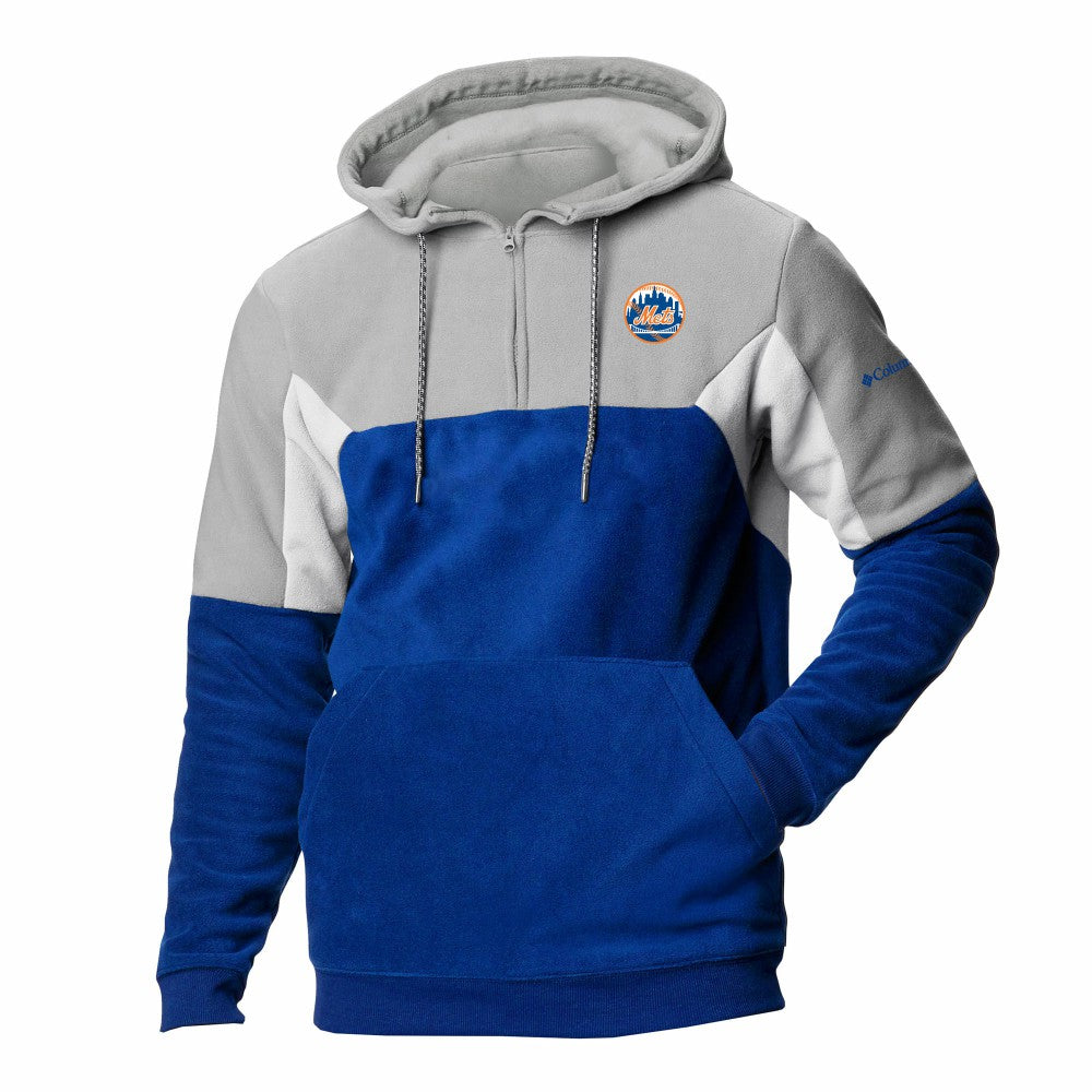 New York Mets Men's Lodge Fleece Quarter-Zip Hoodie - Royal | Columbia