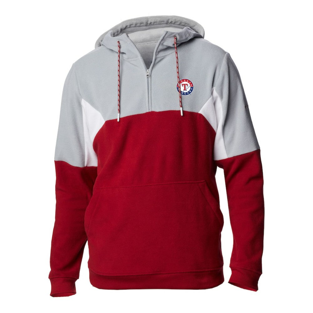 Texas Rangers Men's Lodge Fleece Quarter-Zip Hoodie - Red | Columbia