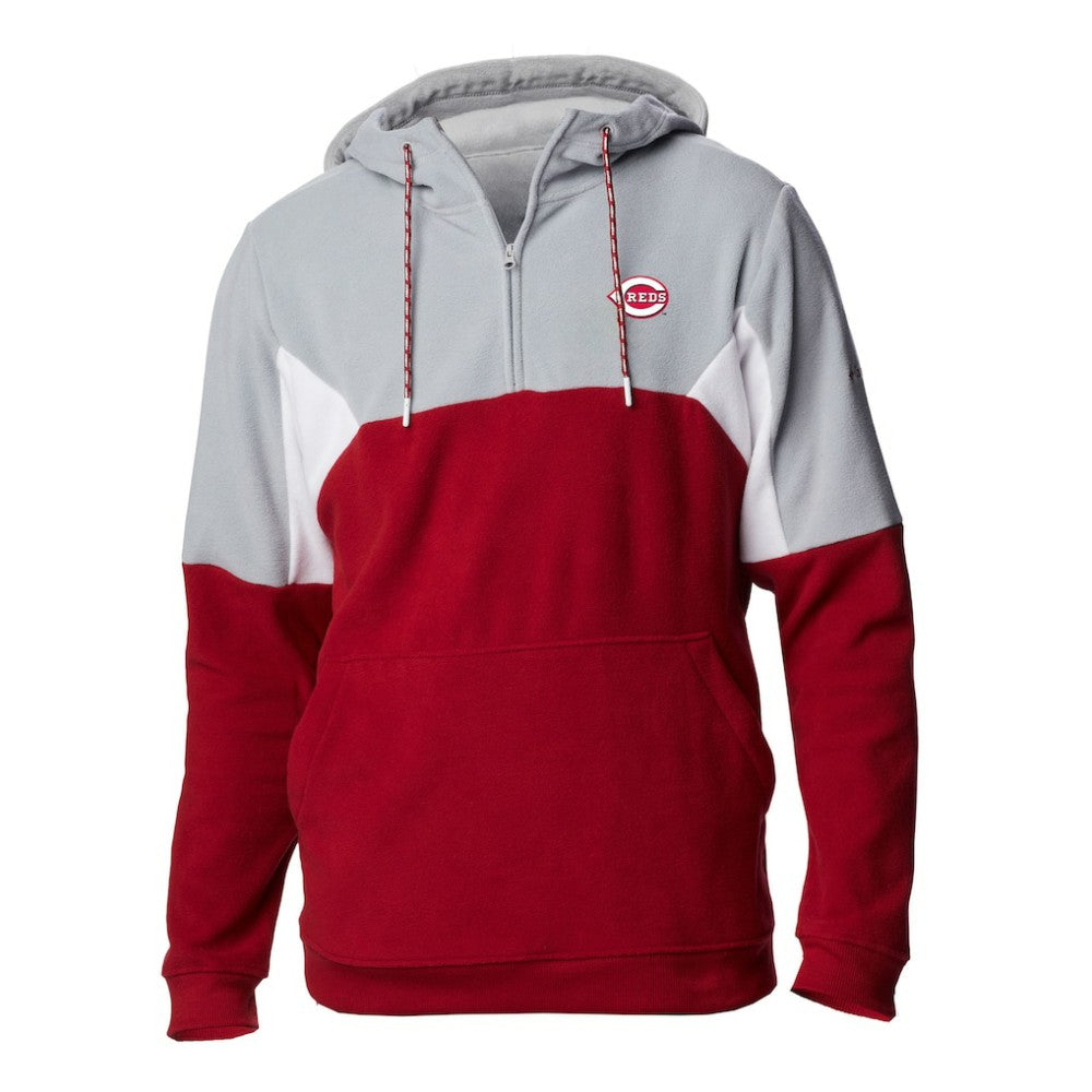 Cincinnati Reds Men's Lodge Fleece Quarter-Zip Hoodie - Red | Columbia
