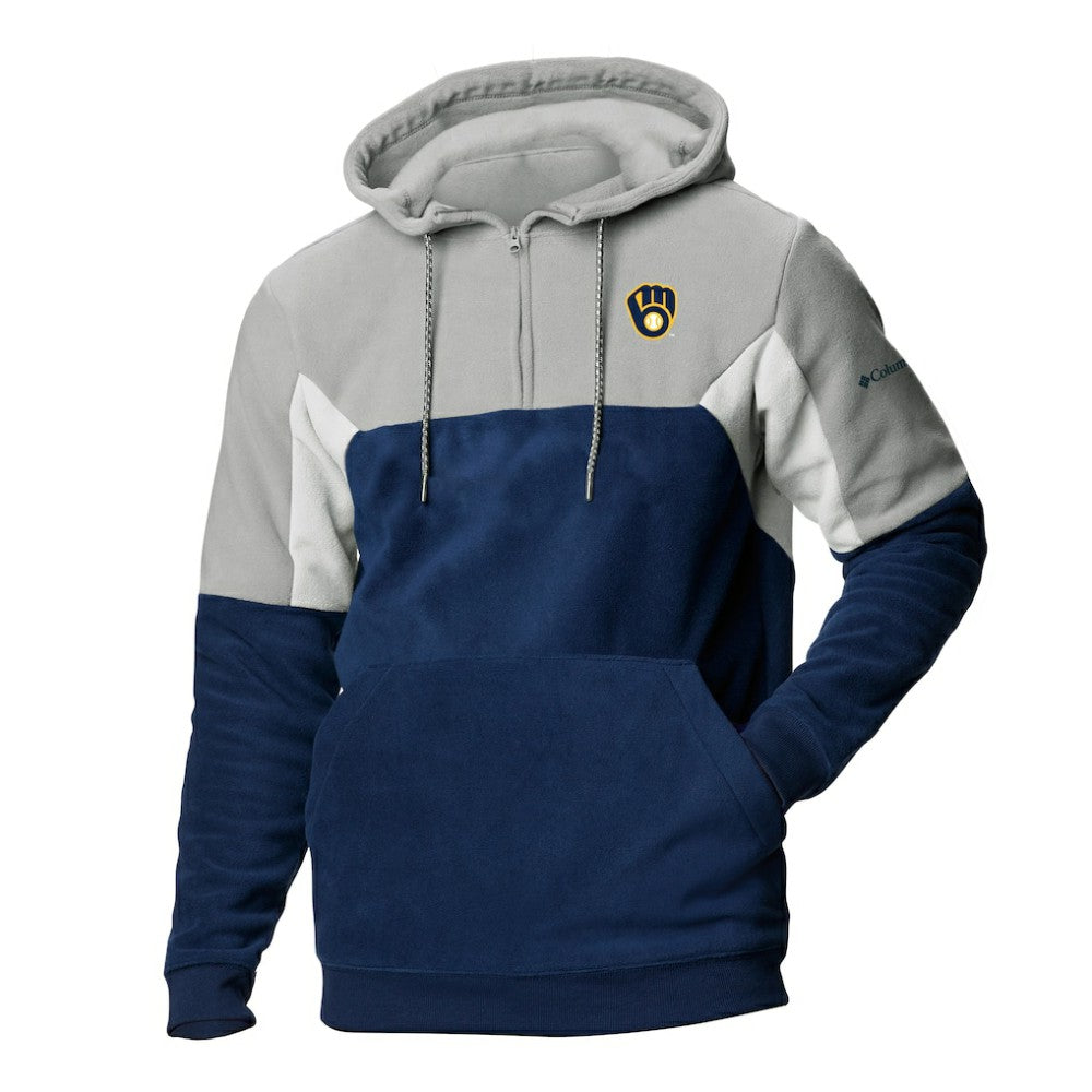 Milwaukee Brewers Lodge Fleece Quarter-Zip Hoodie - Navy | Columbia