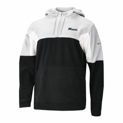 Miami Marlins Lodge Fleece Quarter-Zip Hoodie - Black | Columbia