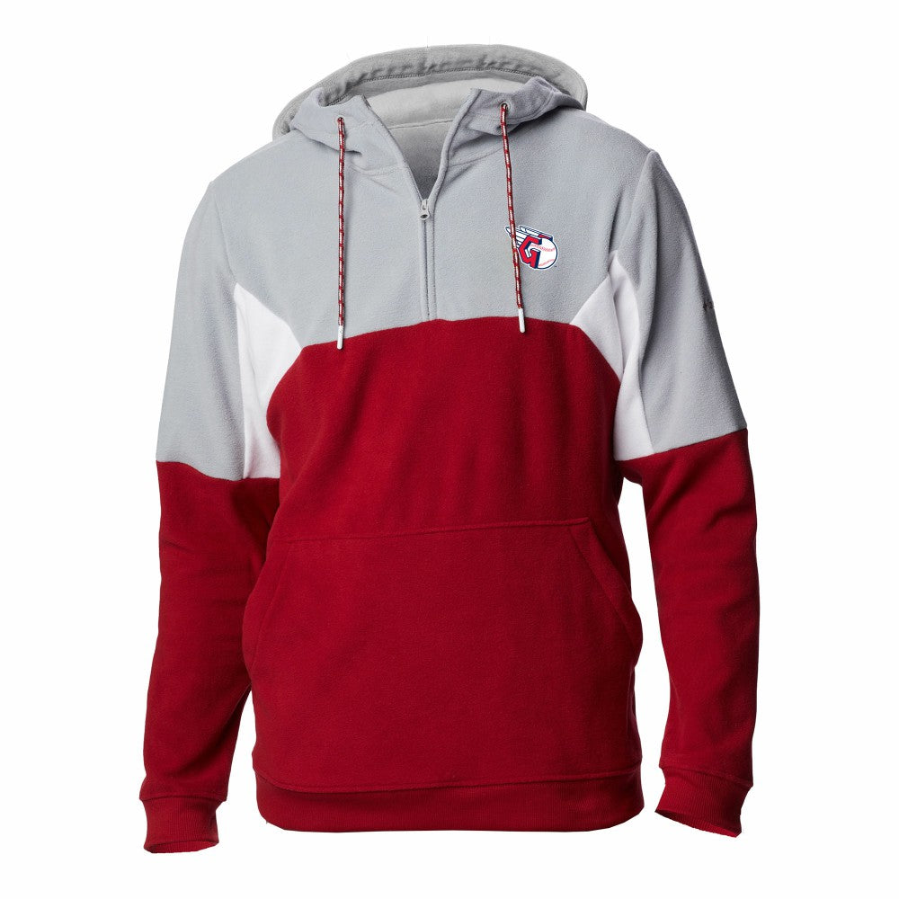 Cleveland Guardians Men's Lodge Fleece Quarter-Zip Hoodie - Red | Columbia
