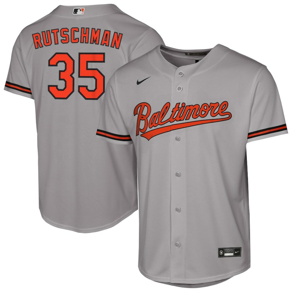 Adley Rutschman Baltimore Orioles Youth Road Replica Jersey - Gray | Nike