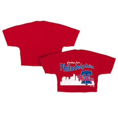 Philadelphia Phillies Women's Cropped Jersey T-Shirt - Red