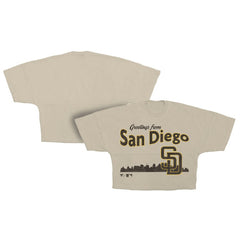 San Diego Padres Women's Skyline Crop T-Shirt - Cream