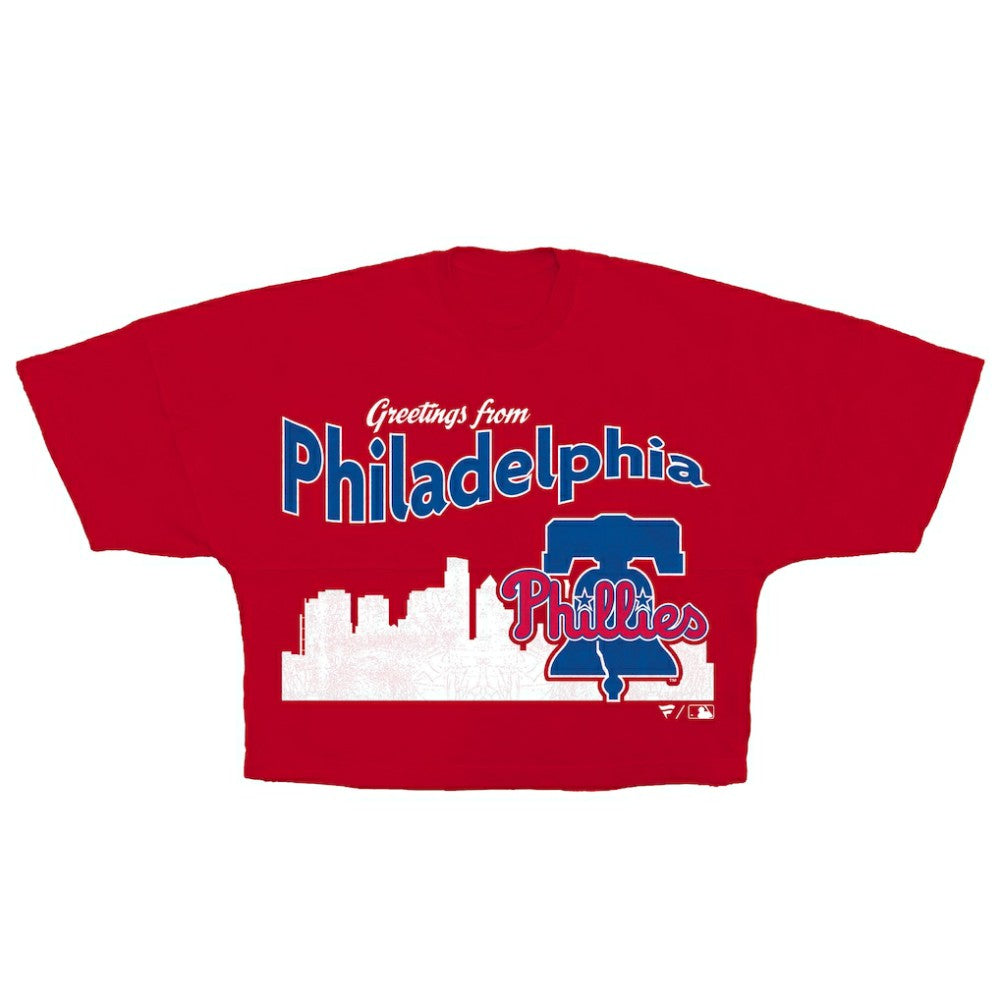 Philadelphia Phillies Women's Skyline Crop T-Shirt - Red