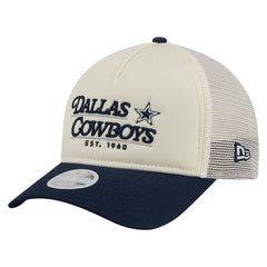 Dallas Cowboys New Era Women's Retro A-Frame 9FORTY Adjustable Hat - Cream/Navy discount