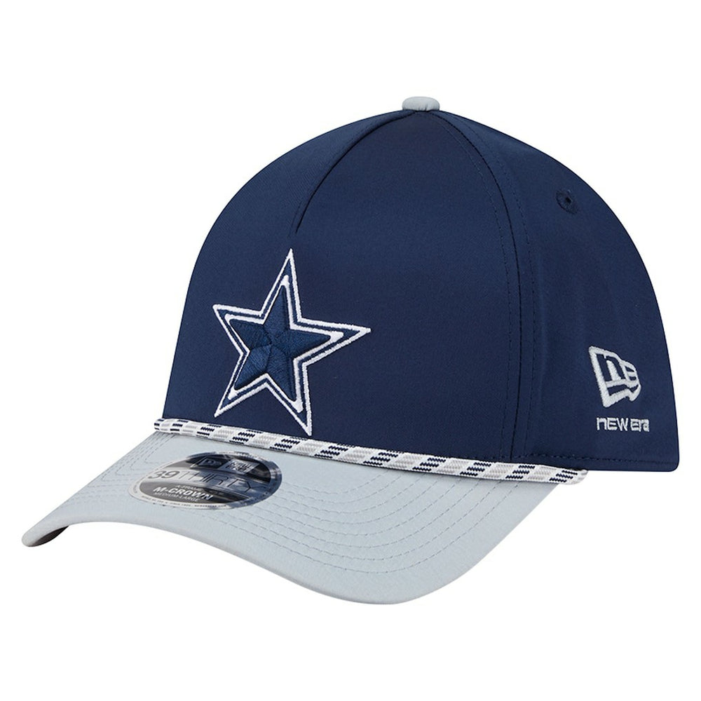 Dallas Cowboys Rope M-Crown A-Frame 39THIRTY Flex Hat - Navy/Silver for sale