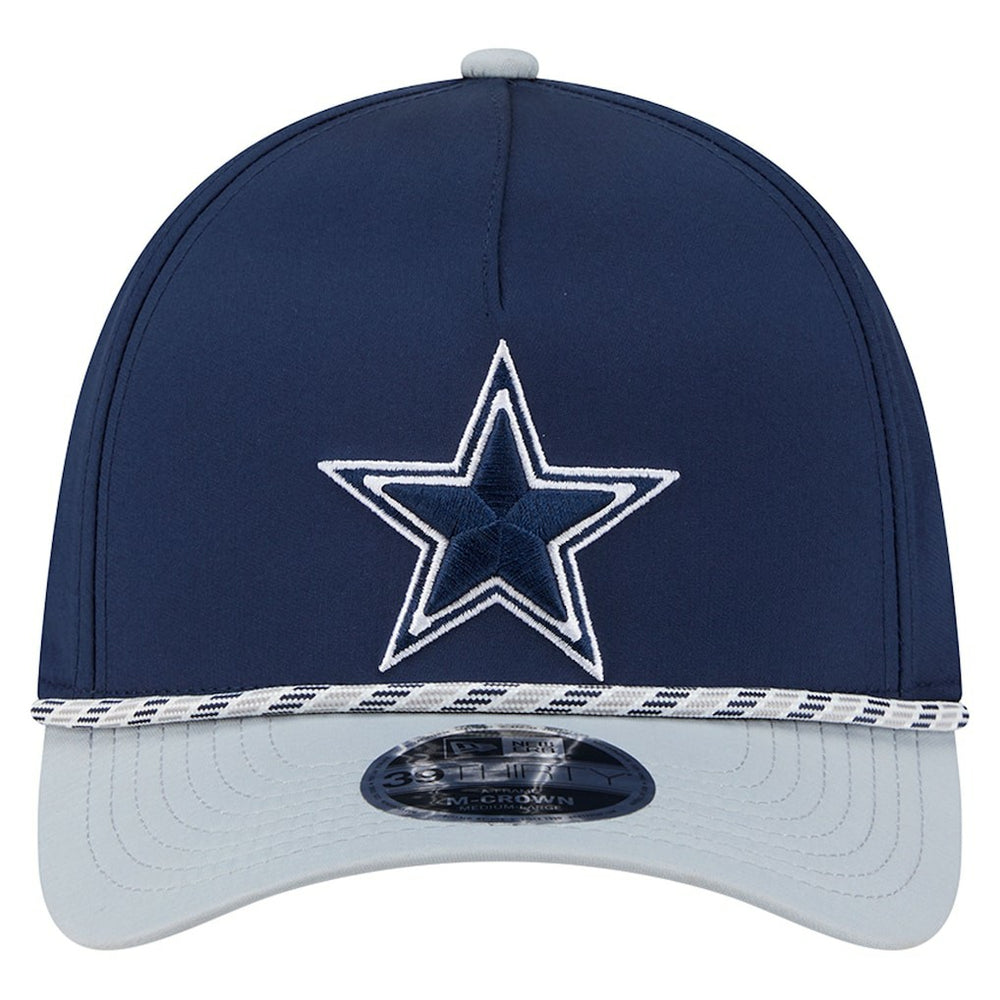 Dallas Cowboys Rope M-Crown A-Frame 39THIRTY Flex Hat - Navy/Silver for sale