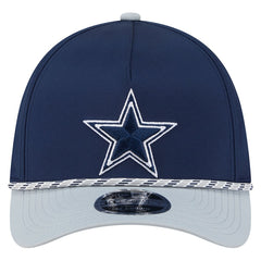 Dallas Cowboys Rope M-Crown A-Frame 39THIRTY Flex Hat - Navy/Silver for sale