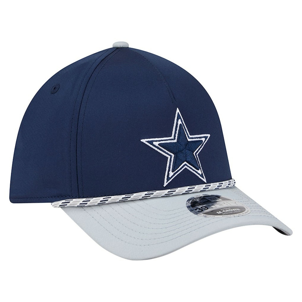 Dallas Cowboys Rope M-Crown A-Frame 39THIRTY Flex Hat - Navy/Silver for sale